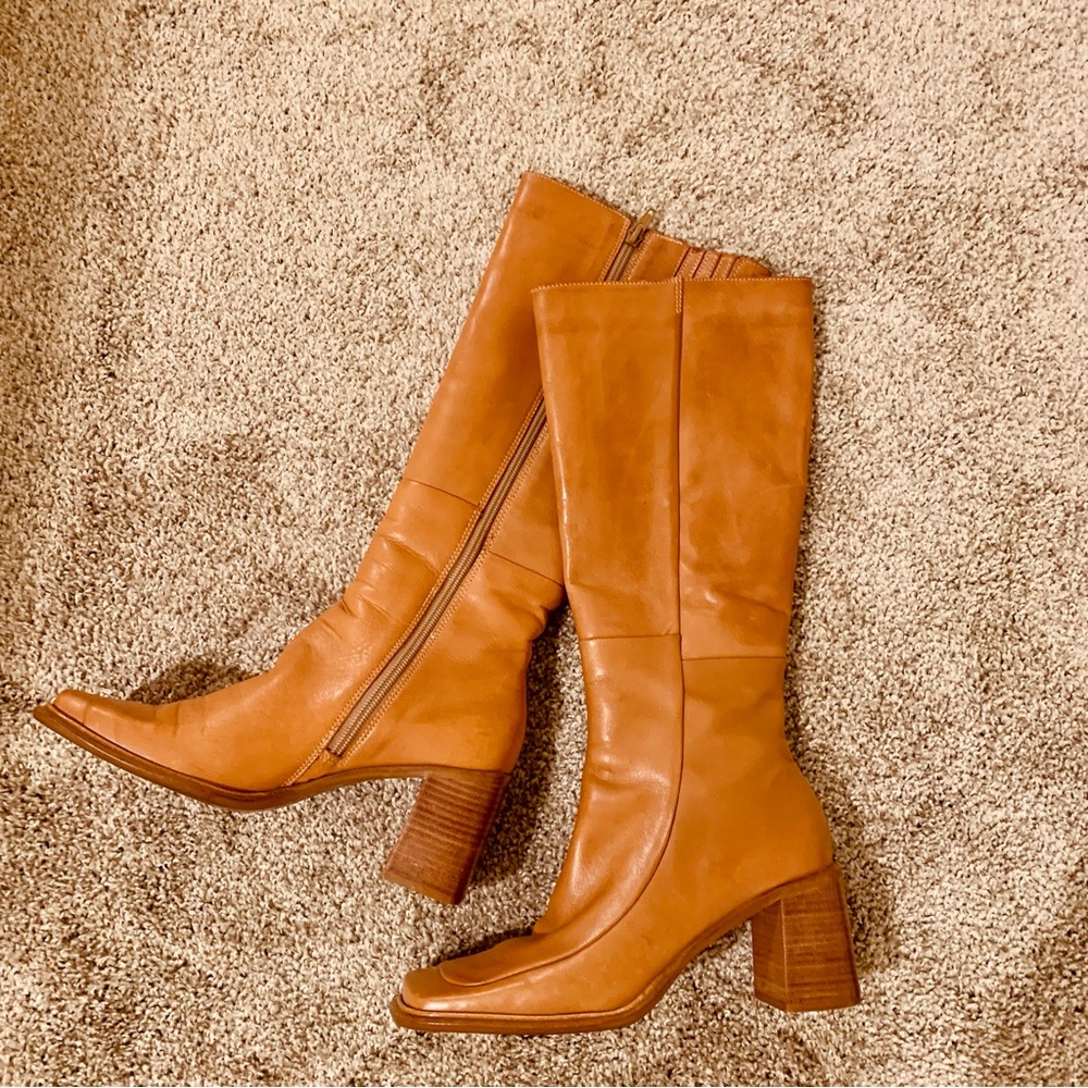 Bp Leather Groovy Retro Square Toe Boots 👢🍁 Nordstrom